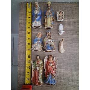 Holiday | 9 Piece Ceramic Nativity Set Christmas Figurines Mary Joseph ...